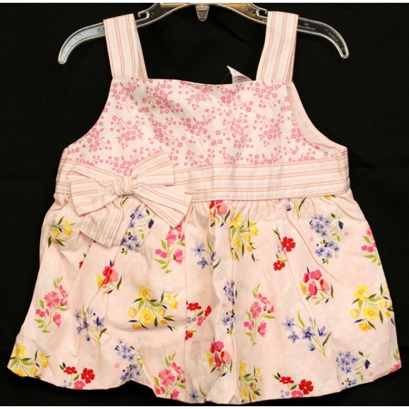 NEW 2007 Gymboree Love is in The Air Pink Floral Tank Top Blouse Bow Stripe sz 8 - Picture 1 of 7